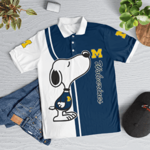 Limited Edition Michigan Wolverines Snoopy Polo Shirt - Officially Licensed NCAA Apparel 3