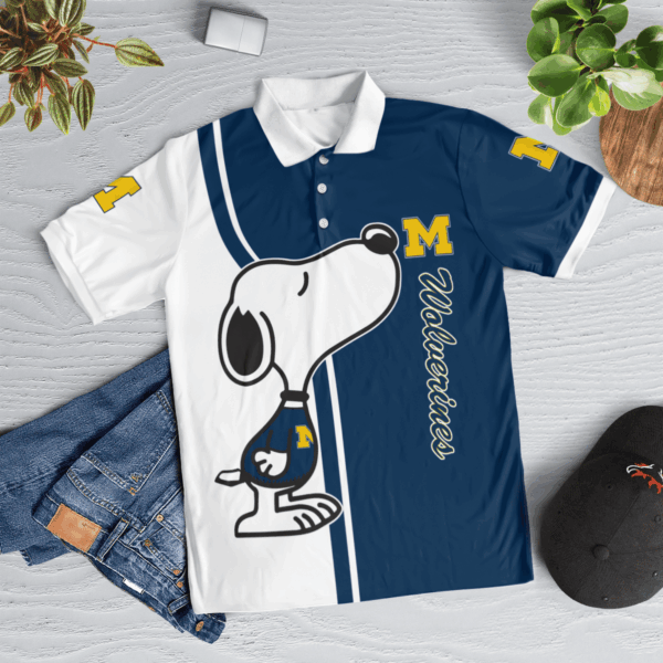 Limited Edition Michigan Wolverines Snoopy Polo Shirt – Officially Licensed NCAA Apparel