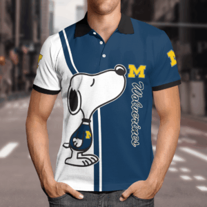 Limited Edition Michigan Wolverines Snoopy Polo Shirt – Officially Licensed NCAA Apparel