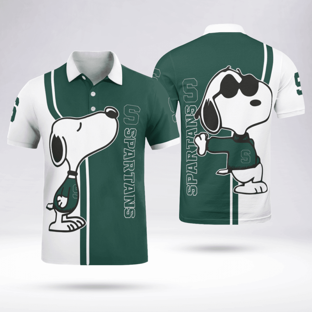 Limited Edition Michigan State Spartans Snoopy Polo Shirt – Official NCAA Merchandise