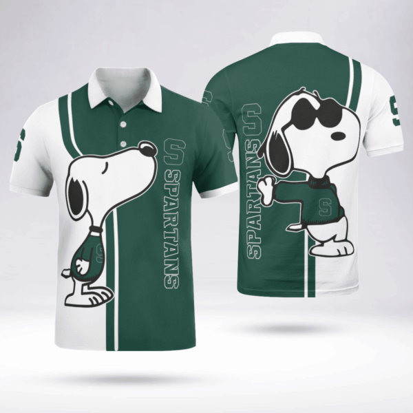 Limited Edition Michigan State Spartans Snoopy Polo Shirt – Official NCAA Merchandise
