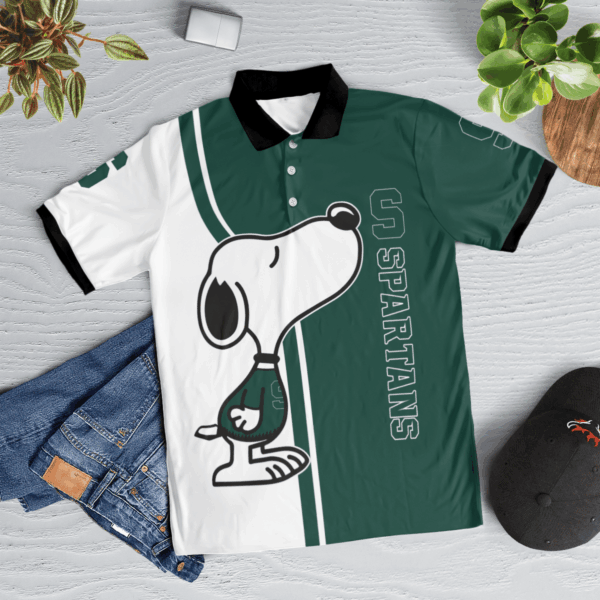 Limited Edition Michigan State Spartans Snoopy Polo Shirt – Official NCAA Merchandise