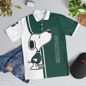 Limited Edition Michigan State Spartans Snoopy Polo Shirt – Official NCAA Merchandise