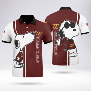 Limited Edition Washington Commanders Snoopy Polo Shirt - Official NFL Merchandise