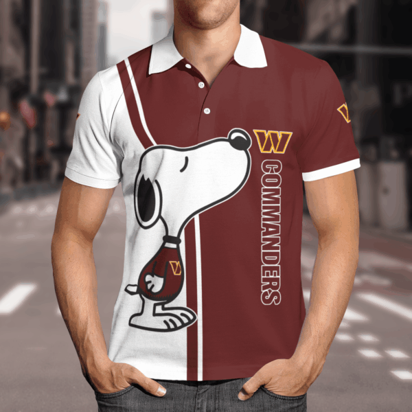 Limited Edition Washington Commanders Snoopy Polo Shirt – Official NFL Merchandise
