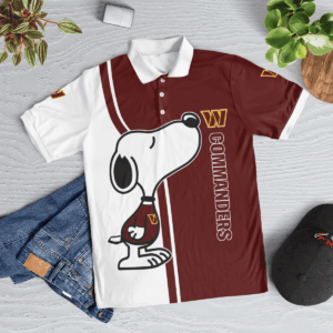 Limited Edition Washington Commanders Snoopy Polo Shirt - Official NFL Merchandise 5