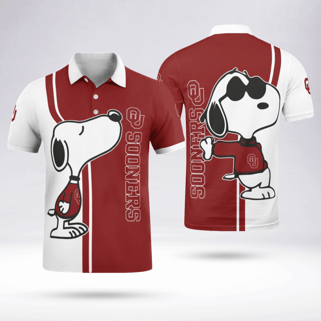 Limited Edition Oklahoma Sooners Snoopy Polo Shirt – Officially Licensed Merchandise