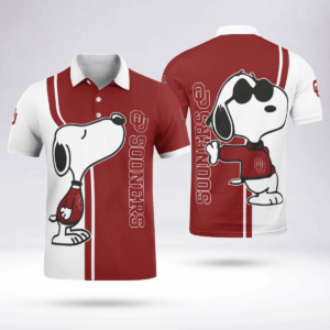 Limited Edition Oklahoma Sooners Snoopy Polo Shirt - Officially Licensed Merchandise
