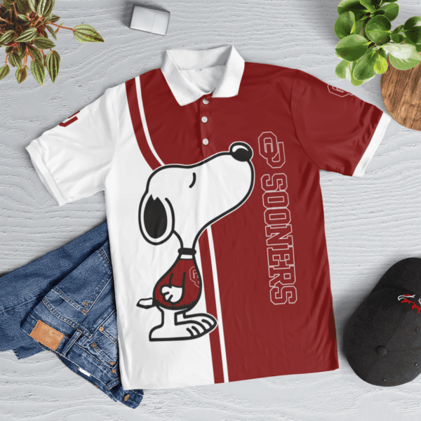 Limited Edition Oklahoma Sooners Snoopy Polo Shirt – Officially Licensed Merchandise