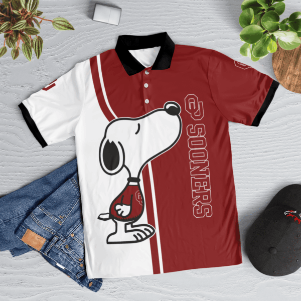 Limited Edition Oklahoma Sooners Snoopy Polo Shirt – Officially Licensed Merchandise