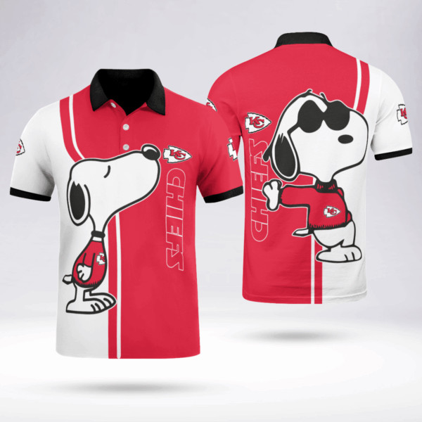 Limited Edition Kansas City Chiefs Snoopy Polo Shirt – Official NFL Merchandise