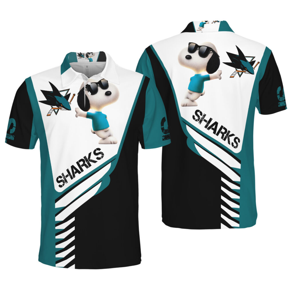 San Jose Sharks Snoopy 3D All Over Print Polo Shirt for Fans Men & Women San Jose Sharks Snoopy 3D All Over Print Polo Shirt for Fans Men & Women