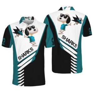 San Jose Sharks Snoopy 3D All Over Print Polo Shirt for Fans Men & Women