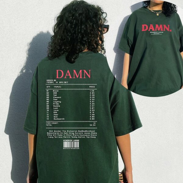 DAMN Kendrick Lamar Tracklist Shirt – Official Merchandise for Fans