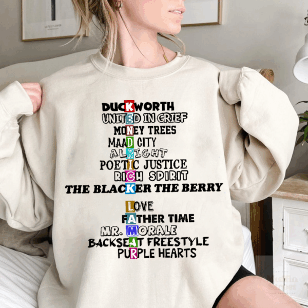 Kendrick Lamar Song Tracklist Shirt – Official Merchandise