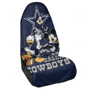 Dallas Cowboys Mickey Donald Goofy Waterproof Sports Seat Cover - Official NFL Merchandise