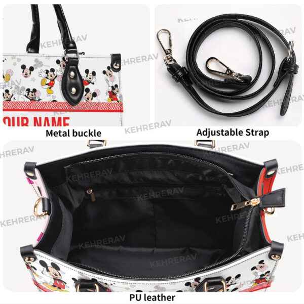 Mickey Leather Handbag: Custom Women s Purse for Mickey Lovers – Handmade Vintage Bag