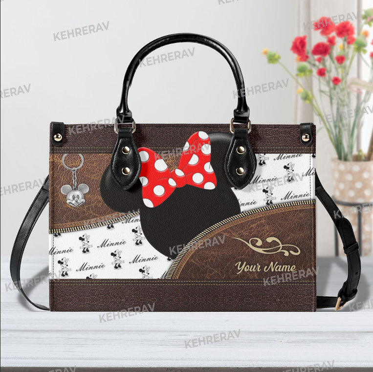 Mickey & Minnie Leather Handbag for Women – Custom Handmade Vintage Purse for Mickey Lovers Mickey & Minnie Leather Handbag for Women – Custom Handmade Vintage Purse for Mickey Lovers