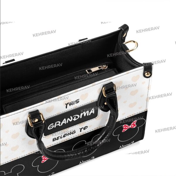 Personalized Mickey Grandma Leather Handbag Mickey Women Purses Mother s Day Gift