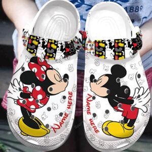 Custom Name Mickey Minnie Love Couple ClogsClogs-Shoes Shoes