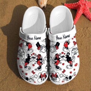 Personalized Mickey And Minnie Kiss Disney Custom Couple MouseClogs-Shoes Clog Shoes