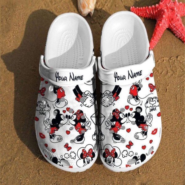 Personalized Mickey And Minnie Kiss Disney Custom Couple MouseClogs-Shoes Clog Shoes