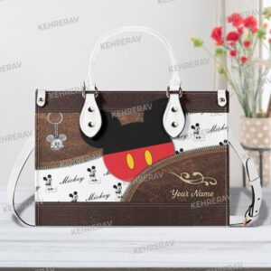 Mickey Symbol Leather Handbag Women s Mickey Bags & Purses Custom Handmade Vintage