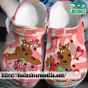 Scooby Doo With Heart Custom Name Light Pink Clogs