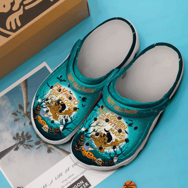 Fly Me To The Moon Scooby-Doo Halloween Clogs For Kids And Adults