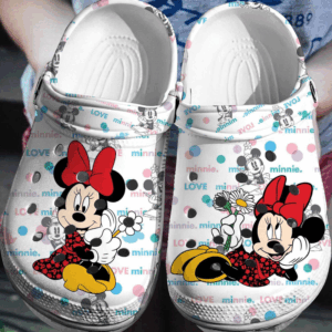 Pretty Minnie Mouse White Clogs For Kids & Adults