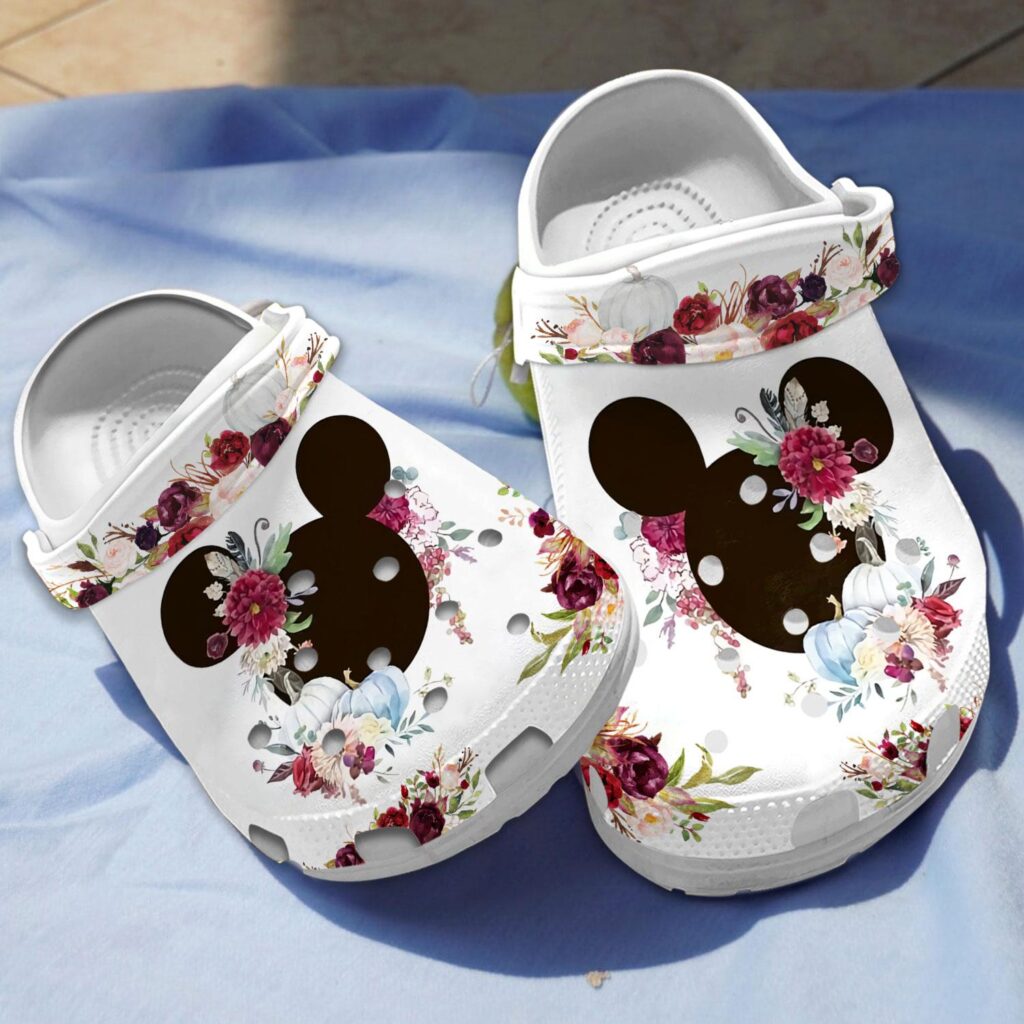 Ears Watercolor Floral Minnie Clogs For Kids & Adults Ears Watercolor Floral Minnie Clogs For Kids & Adults