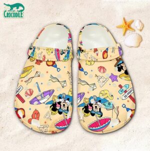 Summer Holiday Minnie Mouse Under the Umbrela Clogs For Kids & Adults