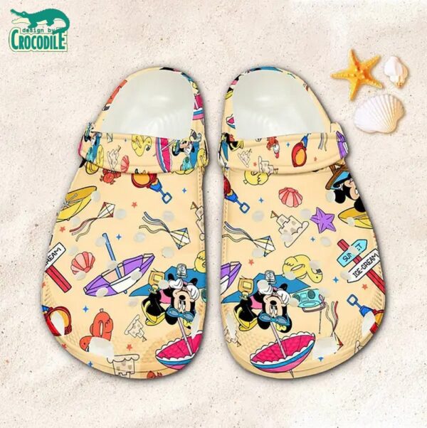 Summer Holiday Minnie Mouse Under the Umbrela Clogs For Kids & Adults