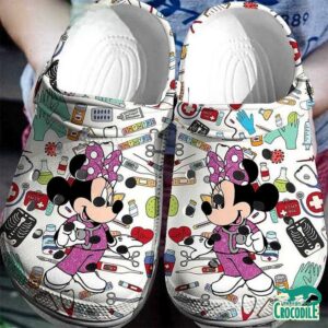 Graceful Doctor Minnie Mouse White Clogs For Kids & Adults