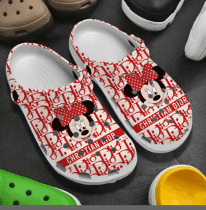 Christian Dior Minnie Mouse Red CD Clogs For Kids & Adults