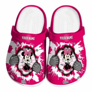 Custom Name Minnie Mouse Gripping Hand Clogs For Kids And Adults
