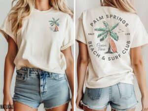 Palm Springs Retro Beach Shirt Collection: Y2K Tshirt for Coconut & VSCO Girls - Surf in Style