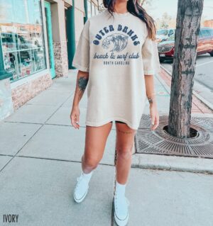 Custom Beach Shirts: Comfort Colors Outer Banks & Preppy Ocean T-Shirt - Aesthetic Y2K Style for Summer
