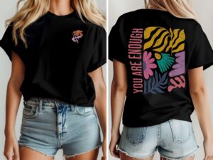 You Are Enough Flower T-Shirt: Aesthetic Floral Y2K VSCO Girl Shirt