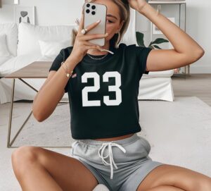 Personalized 90s Y2K Blokette Baby Tee – Custom Number T-Shirt