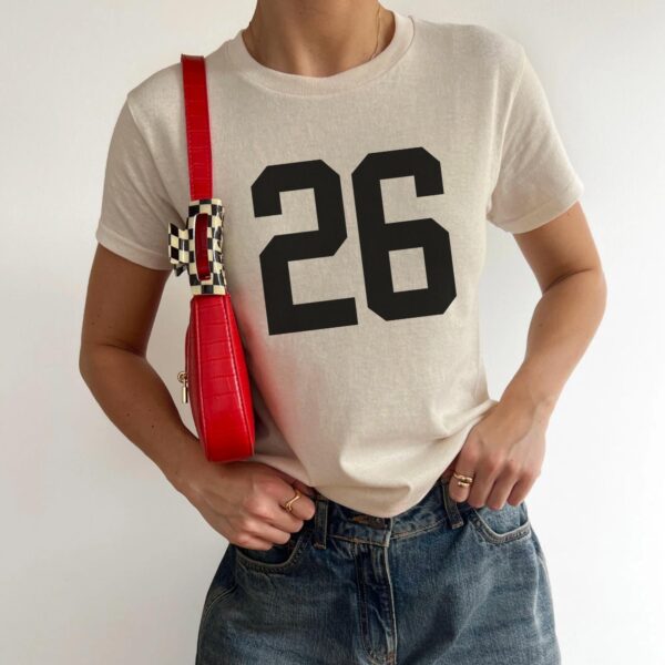 Personalized 90s Y2K Blokette Baby Tee – Custom Number T-Shirt