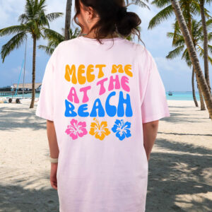Retro Beachy Surf VSCO Girl Oversized Tee with Coconut Girl Design - Y2K Preppy Shirt for Teens