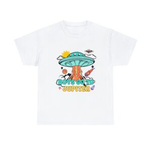Boys Go To Jupiter Graphic Tshirt: Y2K Alien Invasion Tee for 90s Teens - Preppy Spaceship & Solar System Design 3
