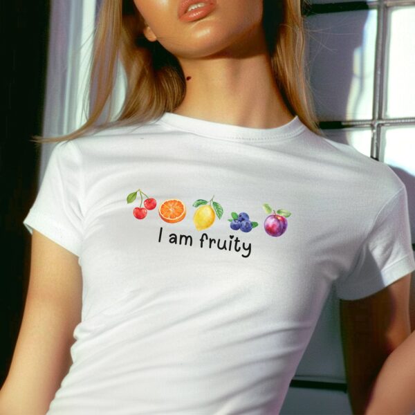 Lesbian Gay LGBTQ Pride Baby Tee: Fruity Y2K Retro Crop Shirt 90s 2000s LGBTQ+ Fit Tee
