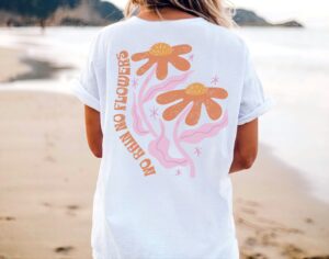 VSCO Girl Flower Shirt Collection: Positive Sayings Y2K Floral Aesthetic Tshirt
