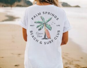 Retro Beach Shirt Collection: Y2K Coconut Girl Surf Tee - Palm Springs Aesthetic & Preppy