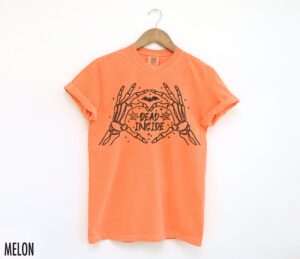 Y2K Halloween Skeleton Tee Sarcastic & Funny Distressed Comfort Colors Tshirt Dark Humor Shirt with Skeleton Hands 3