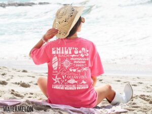 Custom Beach Bachelorette Shirts for Girls Trip – Personalized Y2K Aesthetic Tees for Beach Bach Party