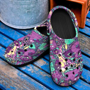 Pokemon Poison Anime PatternCrocs-Shoes Classic Clogs Shoes In Purple - AOP Clog