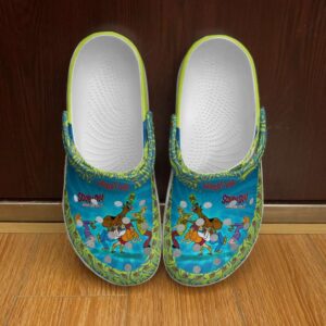 Scooby Doo Patterns Blue Green Disney Graphic Cartoon Unisex Clogs Clogs Clogband Shoes